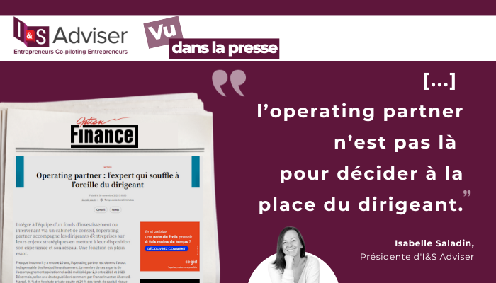 Lu dans Option Finance : « Operating partner : l’expert qui souffle à l’oreille du dirigeant »